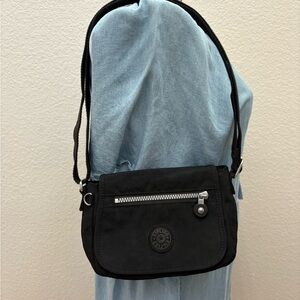 Kipling Sabian Mini Crossbody Bag Black with Silver Accents